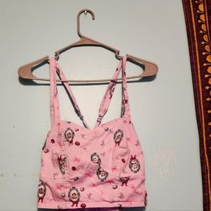 Disney's Aristocrats pink zipper crop top